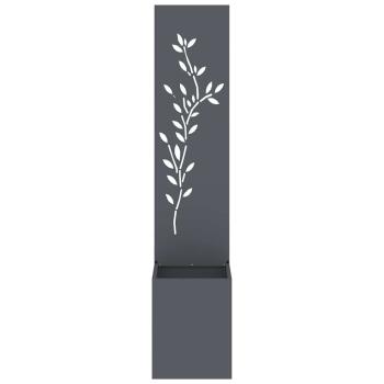 Garten Sichtschutz-Leinwand Floral Anthrazit 32 x 140 cm