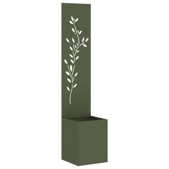 Garten Sichtschutz-Leinwand Floral Olivgrün 32 x 140 cm