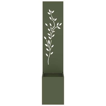 Garten Sichtschutz-Leinwand Floral Olivgrün 32 x 140 cm