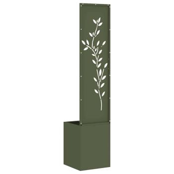 Garten Sichtschutz-Leinwand Floral Olivgrün 32 x 140 cm