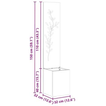 Garten Sichtschutz-Leinwand Silber 32 x 140 cm Verzinkter Stahl
