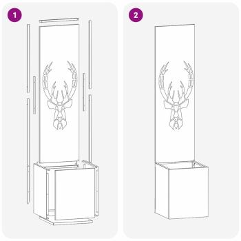 Garten Sichtschutz-Leinwand Silber 32 x 140 cm Edelstahl