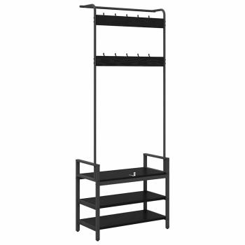 Kleiderständer Schwarze Eiche 75 x 34 x 184 cm Holzwerkstoff