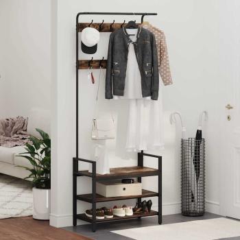 Kleiderständer Räuchereiche 75 x 34 x 184 cm Holzwerkstoff