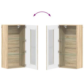 Wandmontierter Schrank mit Regal Sonoma Eiche 55 x 29 x 100 cm