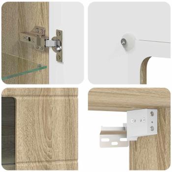 Wandmontierter Schrank mit Regal Sonoma Eiche 55 x 29 x 100 cm