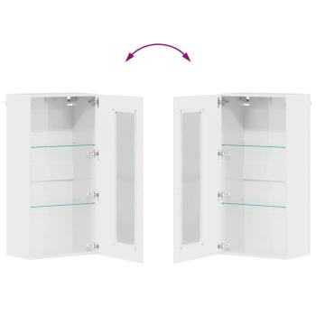 Wandmontierter Schrank mit Tür Hochglanz-Weiß 55 x 29 x 100 cm