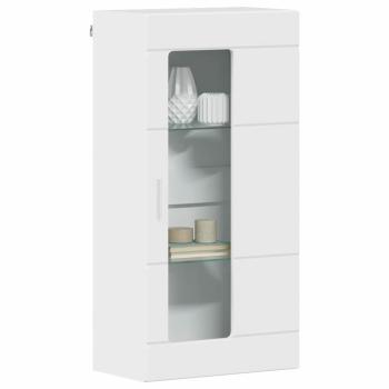 Wandmontierter Schrank mit Tür Hochglanz-Weiß 55 x 29 x 100 cm