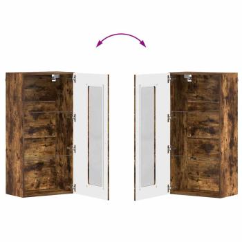 Wandmontierter Schrank mit Regal Räuchereiche 55 x 29 x 100 cm
