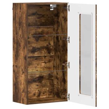 Wandmontierter Schrank mit Regal Räuchereiche 55 x 29 x 100 cm