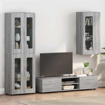 ARDEBO.de - Wandmontierter Schrank mit Regal Grau Sonoma 55 x 29 x 100 cm