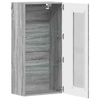 Wandmontierter Schrank mit Regal Grau Sonoma 55 x 29 x 100 cm