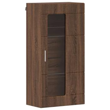 Wandmontierter Schrank mit Regal Braune Eiche 55 x 29 x 100 cm