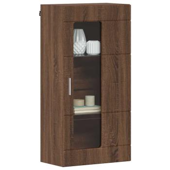 Wandmontierter Schrank mit Regal Braune Eiche 55 x 29 x 100 cm