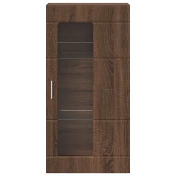Wandmontierter Schrank mit Regal Braune Eiche 55 x 29 x 100 cm