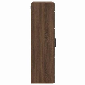 Wandmontierter Schrank mit Regal Braune Eiche 55 x 29 x 100 cm