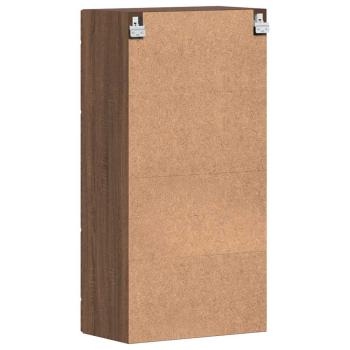 Wandmontierter Schrank mit Regal Braune Eiche 55 x 29 x 100 cm