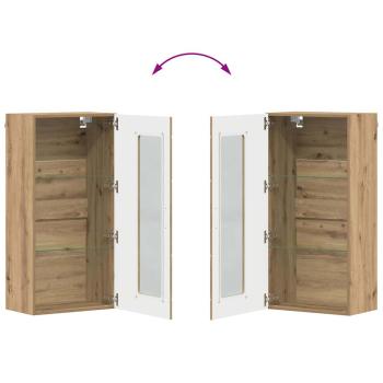 Wandmontierter Schrank Eiche handwerklich 55 x 29 x 100 cm