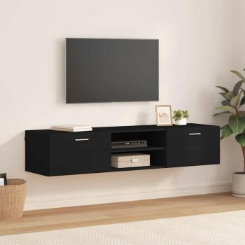 ARDEBO.de - TV-Schränk mit Regal Schwarz 150 x 39 x 30 cm Holzwerkstoff