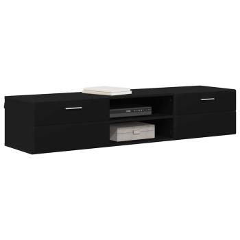 TV-Schränk mit Regal Schwarz 150 x 39 x 30 cm Holzwerkstoff