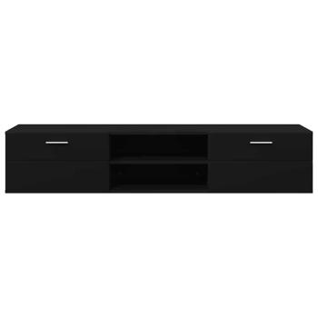 TV-Schränk mit Regal Schwarz 150 x 39 x 30 cm Holzwerkstoff