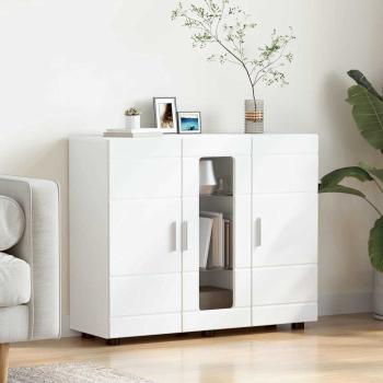 ARDEBO.de - Sideboard mit Regal Weiß 55.5 x 29 x 100 cm Holzwerkstoff