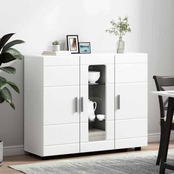 Sideboard mit Regal Weiß 55.5 x 29 x 100 cm Holzwerkstoff