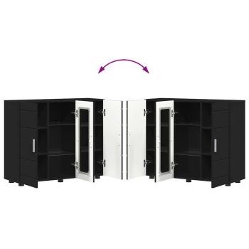 Sideboard mit Regal Schwarz 55.5 x 29 x 100 cm Holzwerkstoff