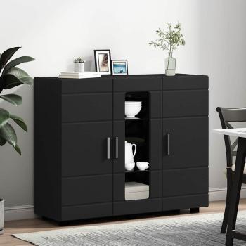 Sideboard mit Regal Schwarz 55.5 x 29 x 100 cm Holzwerkstoff