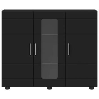 Sideboard mit Regal Schwarz 55.5 x 29 x 100 cm Holzwerkstoff