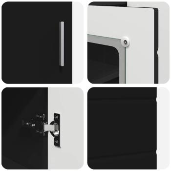 Sideboard mit Regal Schwarz 55.5 x 29 x 100 cm Holzwerkstoff