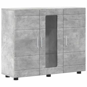 Sideboard mit Regal Betongrau 55.5 x 29 x 100 cm Holzwerkstoff