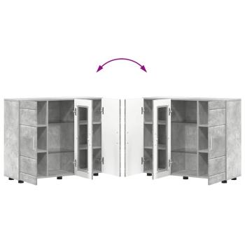 Sideboard mit Regal Betongrau 55.5 x 29 x 100 cm Holzwerkstoff