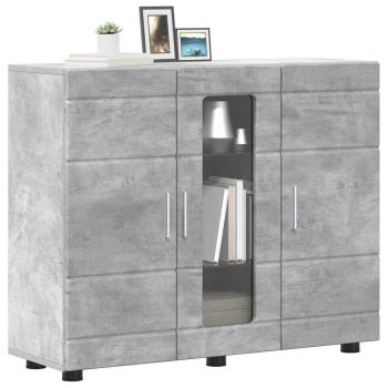 Sideboard mit Regal Betongrau 55.5 x 29 x 100 cm Holzwerkstoff