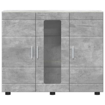 Sideboard mit Regal Betongrau 55.5 x 29 x 100 cm Holzwerkstoff