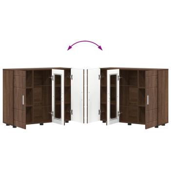 Sideboard mit Tür Braune Eiche 55.5 x 29 x 100 cm Holzwerkstoff