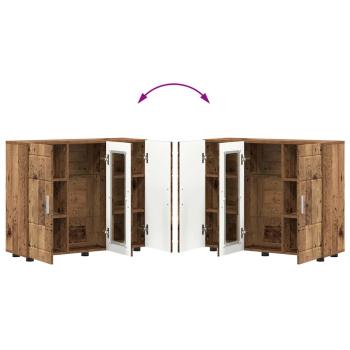 Sideboard mit Regal Altholz 55.5 x 29 x 100 cm Holzwerkstoff