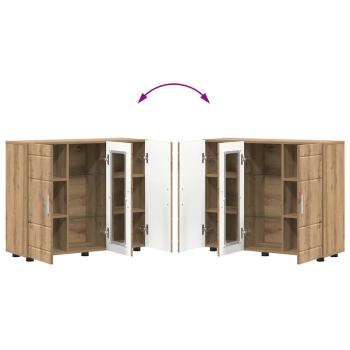 Sideboard Eiche handwerklich 55.5 x 29 x 100 cm Holzwerkstoff
