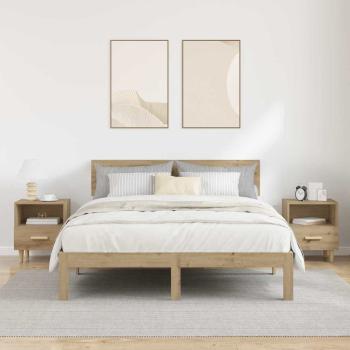 Nachttisch 2 pcs Eiche handwerklich 40 x 35 x 47,5 cm