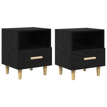 Nachttisch 2 pcs Schwarze Eiche 40 x 35 x 47,5 cm Holzwerkstoff