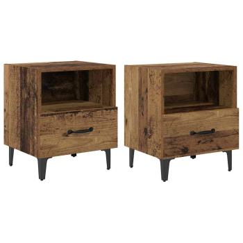 Nachttisch 2 pcs Altholz 40 x 35 x 47,5 cm Holzwerkstoff