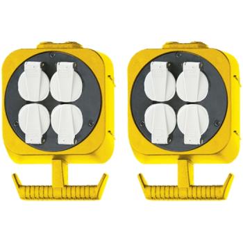 ARDEBO.de - Hängeverteiler, ungesichert, 2x4 Schuko-Dosen 230V