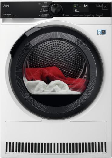 ARDEBO.de AEG TR9T75680 8kg A+++ Wärmepumpentrockner, 59,6 cm breit, SensiDry, ProSense, Knitterschutz, Reversierautomatik, Auffrisch-Funktion, weiß