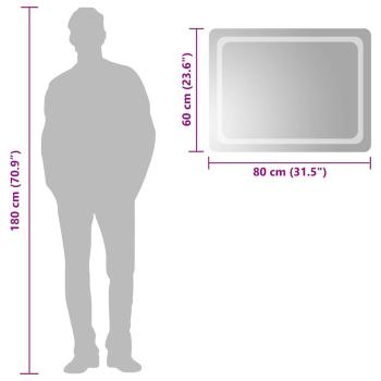 LED-Badspiegel 80x60 cm