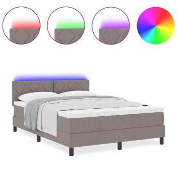 Boxspringbett mit Matratze Taupe 140 x 190 cm Stoff