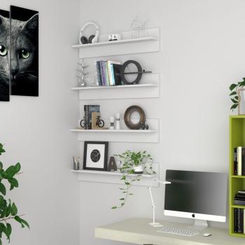 ARDEBO.de - Wandregale 4 Stk. Weiß 80x11,5x18 cm Holzwerkstoff