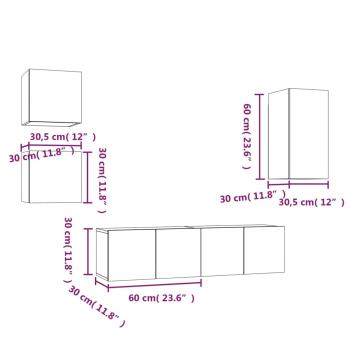 5-tlg. TV-Schrank-Set Grau Sonoma Holzwerkstoff