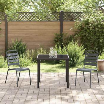 Garten Essgruppe 3 pcs Dunkelgrau Stahl