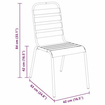 Garten Essgruppe 3 pcs Dunkelgrau Stahl