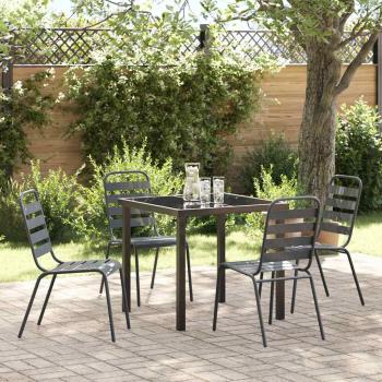 ARDEBO.de - Garten Essgruppe 5 pcs Dunkelgrau Stahl